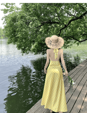 【2025春夏新作】【動画あり】イエローチェック　ロングワンピース - select store mirror me【2025春夏新作】【動画あり】イエローチェック　ロングワンピースselect store mirror meselect store mirror meS