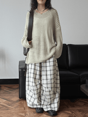 【2025春夏新作】ゆったりシルエットのサマーニットトップス　２色展開 - select store mirror me【2025春夏新作】ゆったりシルエットのサマーニットトップス　２色展開select store mirror meselect store mirror meホワイト