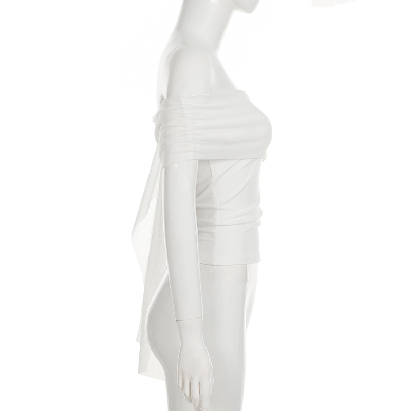 【2025春夏新作】アシンメトリーリボンオフショルダートップス　２色展開 - select store mirror me【2025春夏新作】アシンメトリーリボンオフショルダートップス　２色展開select store mirror meselect store mirror meホワイトS