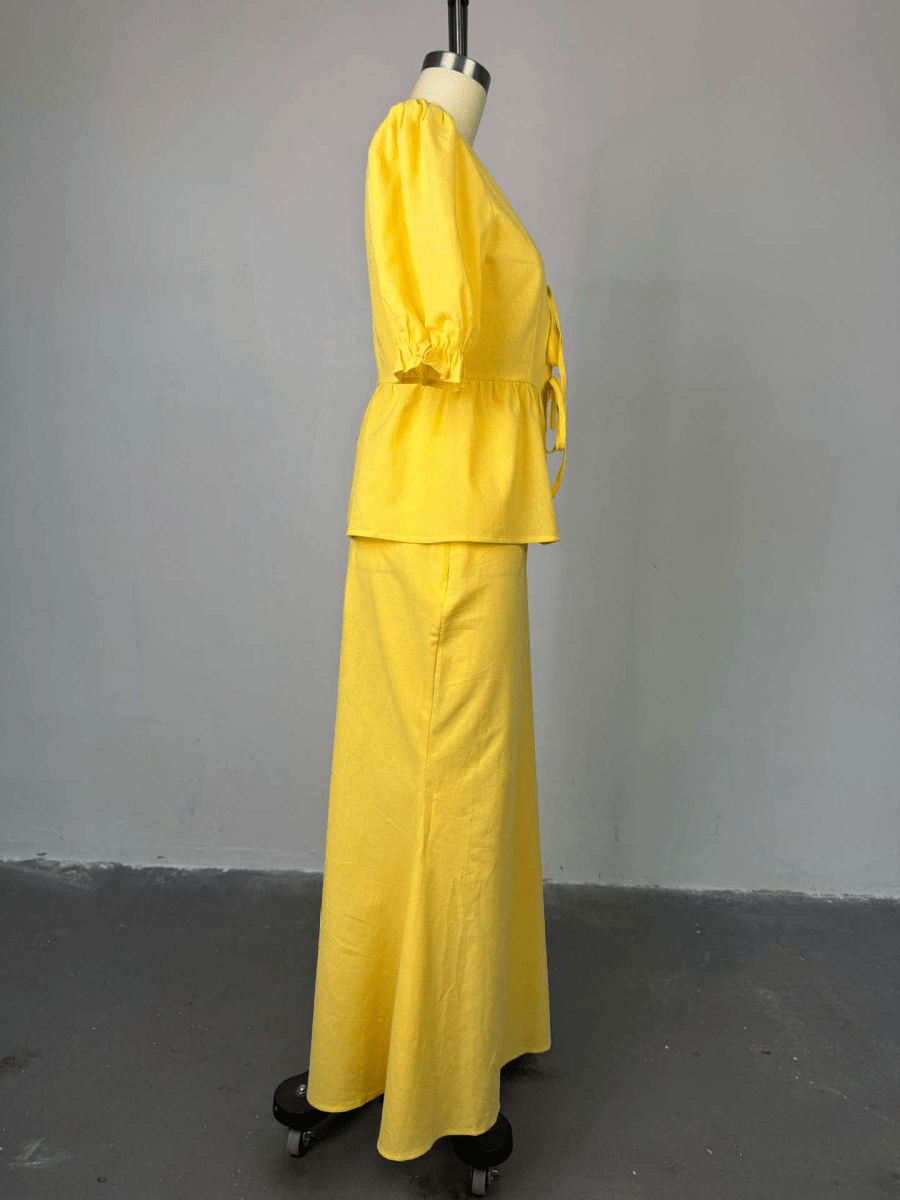 【2025春夏新作】ナチュラルフェミニンワンピース　２色展開 - select store mirror me【2025春夏新作】ナチュラルフェミニンワンピース　２色展開select store mirror meselect store mirror me黄色S