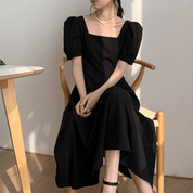 【2025春夏新作】フレンチクラシック・スクエアネックパフスリーブワンピース　２色展開 - select store mirror me【2025春夏新作】フレンチクラシック・スクエアネックパフスリーブワンピース　２色展開select store mirror meselect store mirror meブラックS