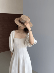 【2025春夏新作】クラシカルパフスリーブロングワンピース ２色展開 - select store mirror me【2025春夏新作】クラシカルパフスリーブロングワンピース ２色展開select store mirror meselect store mirror meホワイトS