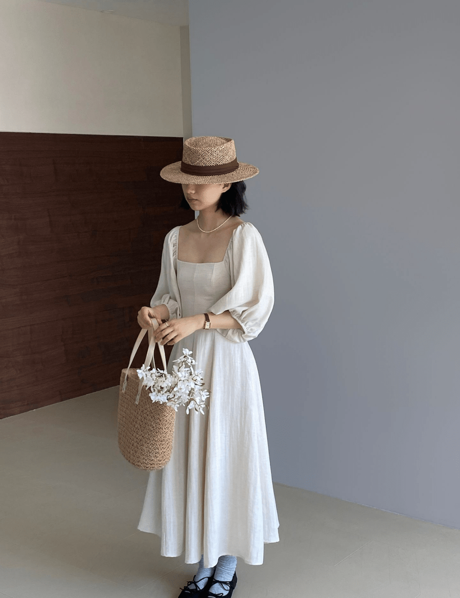 【2025春夏新作】クラシカルパフスリーブロングワンピース ２色展開 - select store mirror me【2025春夏新作】クラシカルパフスリーブロングワンピース ２色展開select store mirror meselect store mirror meホワイトS