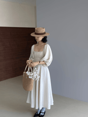 【2025春夏新作】クラシカルパフスリーブロングワンピース ２色展開 - select store mirror me【2025春夏新作】クラシカルパフスリーブロングワンピース ２色展開select store mirror meselect store mirror meホワイトS