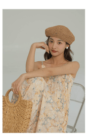 【2025春夏新作】 涼やか麦わら編みの夏ベレー帽 　3色展開 - select store mirror me【2025春夏新作】 涼やか麦わら編みの夏ベレー帽 　3色展開select store mirror meselect store mirror meブラック