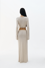 【2025春夏新作】2リボンカーデ＆スリットスカート セットアップ【４色展開】 - select store mirror me【2025春夏新作】2リボンカーデ＆スリットスカート セットアップ【４色展開】select store mirror meselect store mirror meブルーS