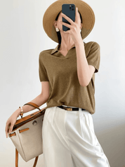 【2025春夏新作】コットンシルクスキッパーニットポロシャツ【3色展開】 - select store mirror me【2025春夏新作】コットンシルクスキッパーニットポロシャツ【3色展開】select store mirror meselect store mirror meグレー/one size
