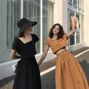 【2025春夏新作】レトロシックAラインセットアップ　２色展開 - select store mirror me【2025春夏新作】レトロシックAラインセットアップ　２色展開select store mirror meselect store mirror meオレンジS