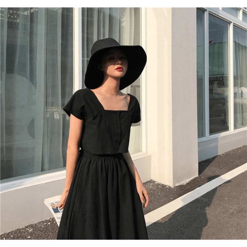 【2025春夏新作】レトロシックAラインセットアップ　２色展開 - select store mirror me【2025春夏新作】レトロシックAラインセットアップ　２色展開select store mirror meselect store mirror meオレンジS