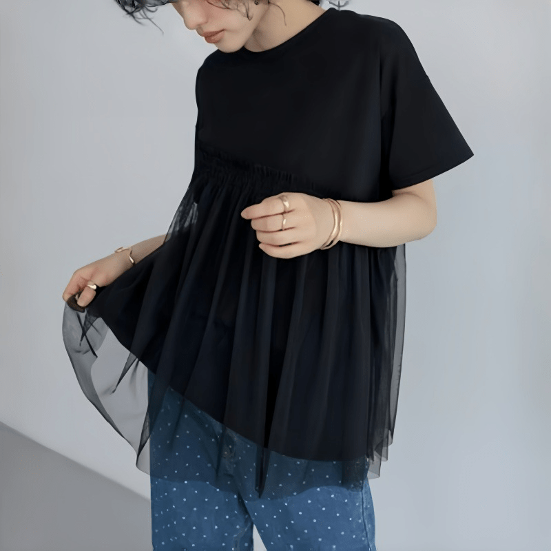 【2025春夏新作】チュールドッキングビスチェライクTシャツ【3色展開】 - select store mirror me【2025春夏新作】チュールドッキングビスチェライクTシャツ【3色展開】select store mirror meselect store mirror meブラックFREE