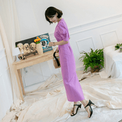 【2025春夏新作】Vネックパフスリーブタイトワンピース - select store mirror me【2025春夏新作】Vネックパフスリーブタイトワンピースselect store mirror meselect store mirror meS