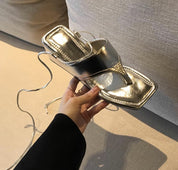 シルバーレースアップトングサンダル - select store mirror meシルバーレースアップトングサンダル206544438mirror meselect store mirror me20654443822.5cm