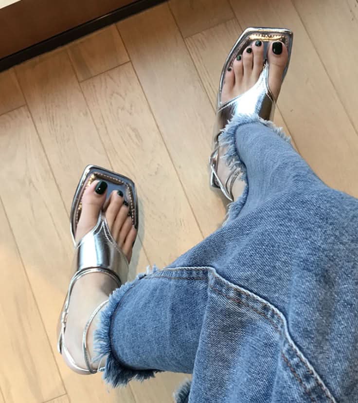 シルバーレースアップトングサンダル - select store mirror meシルバーレースアップトングサンダル206544438mirror meselect store mirror me20654443822.5cm
