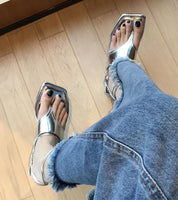 シルバーレースアップトングサンダル - select store mirror meシルバーレースアップトングサンダル206544438mirror meselect store mirror me20654443822.5cm