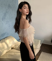 ワンショルダーデザインシックシフォントップス - select store mirror meワンショルダーデザインシックシフォントップス206552753mirror meselect store mirror me206552753S