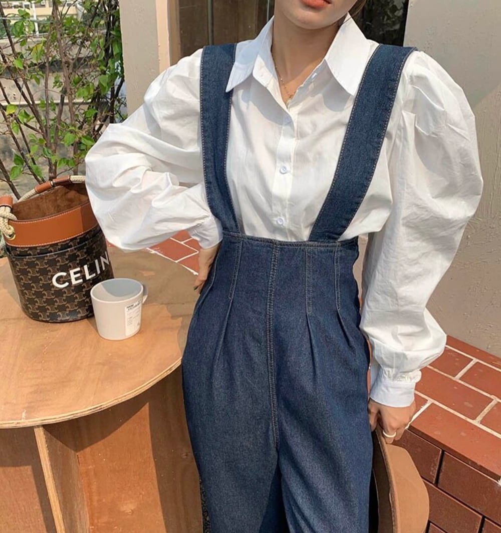 デニムハイウエストデザインサロペットパンツ - select store mirror meデニムハイウエストデザインサロペットパンツ207103463mirror meselect store mirror me207103463S