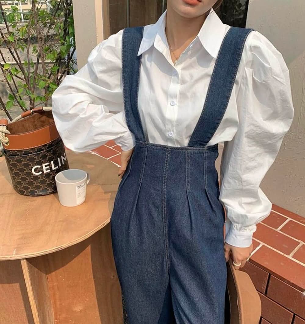 デニムハイウエストデザインサロペットパンツ - select store mirror meデニムハイウエストデザインサロペットパンツ207103463mirror meselect store mirror me207103463S