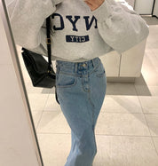 フロントビッグスリットデニムロングスカート - select store mirror meフロントビッグスリットデニムロングスカート208520632mirror meselect store mirror me208520632S