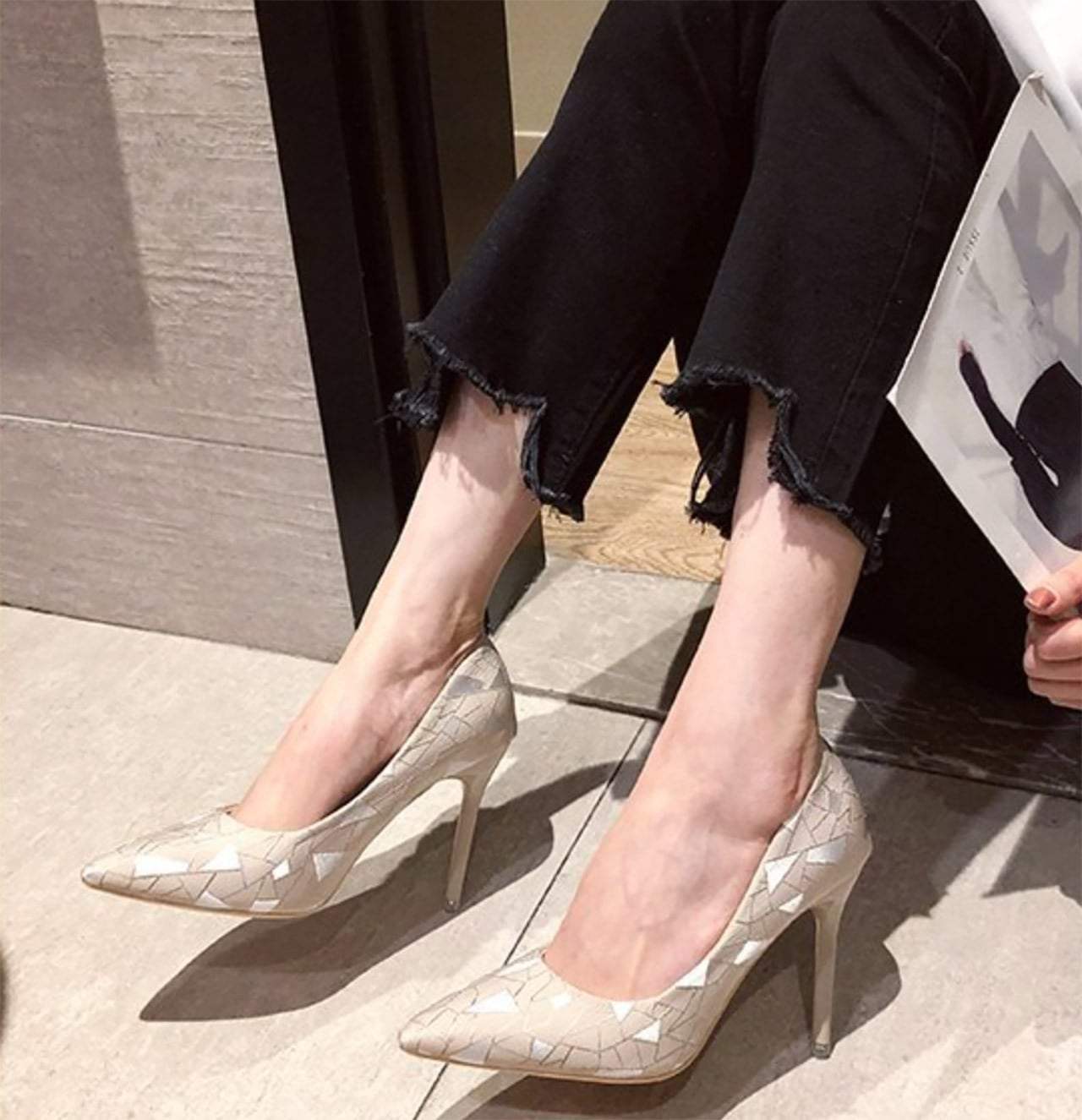 【動画あり】ニュアンスデザインピンヒールパンプス　２種＆２色展開 - select store mirror me【動画あり】ニュアンスデザインピンヒールパンプス　２種＆２色展開109549056mirror meselect store mirror me109549056ベージュ(７cm) 22cm