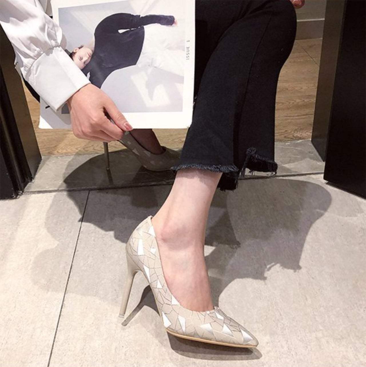 【動画あり】ニュアンスデザインピンヒールパンプス　２種＆２色展開 - select store mirror me【動画あり】ニュアンスデザインピンヒールパンプス　２種＆２色展開109549056mirror meselect store mirror me109549056ベージュ(７cm) 22cm