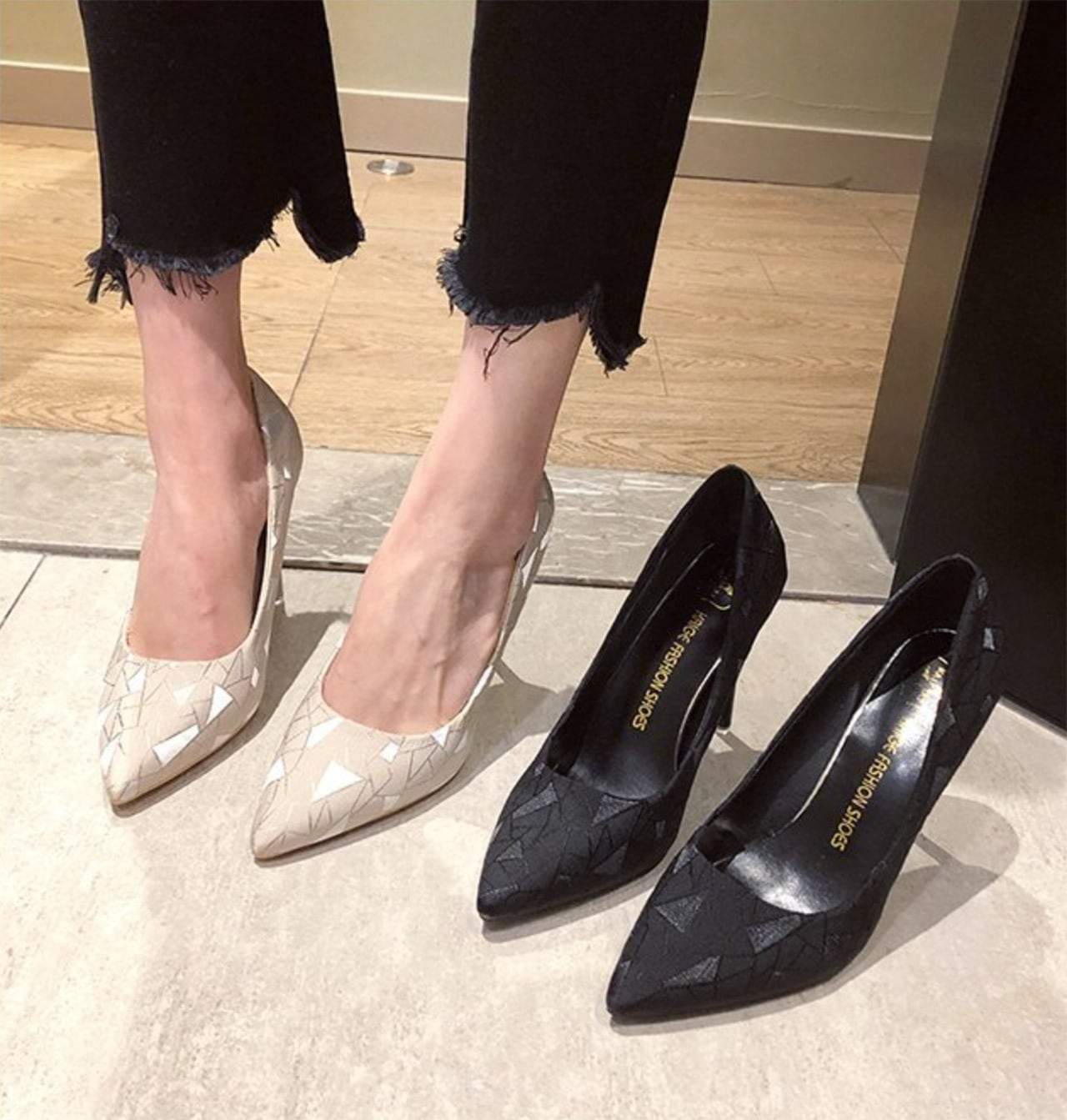 【動画あり】ニュアンスデザインピンヒールパンプス　２種＆２色展開 - select store mirror me【動画あり】ニュアンスデザインピンヒールパンプス　２種＆２色展開109549056mirror meselect store mirror me109549056ベージュ(７cm) 22cm