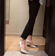 【動画あり】ニュアンスデザインピンヒールパンプス　２種＆２色展開 - select store mirror me【動画あり】ニュアンスデザインピンヒールパンプス　２種＆２色展開109549056mirror meselect store mirror me109549056ベージュ(７cm) 22cm