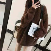 ミンクファーラフシルエットもこもこニット