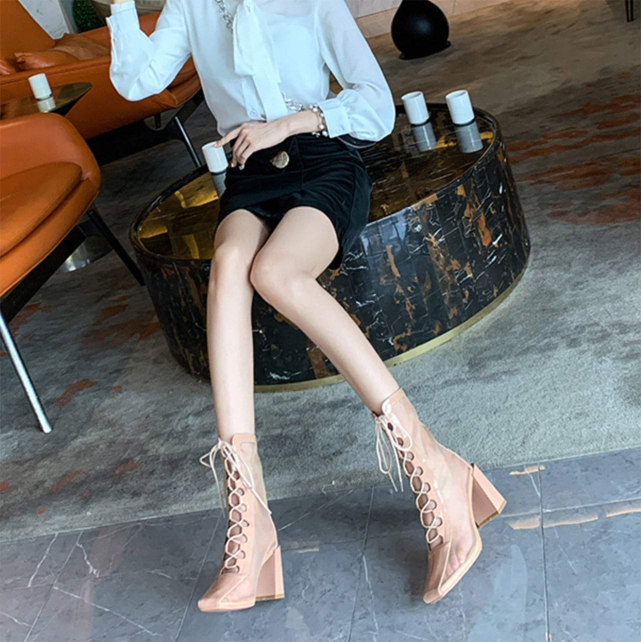 【動画あり】メッシュ切り替えレースアップブーツ２種＆２色展開 - select store mirror me【動画あり】メッシュ切り替えレースアップブーツ２種＆２色展開103576284mirror meselect store mirror me103576284ベージュ(ショート) 22.5cm