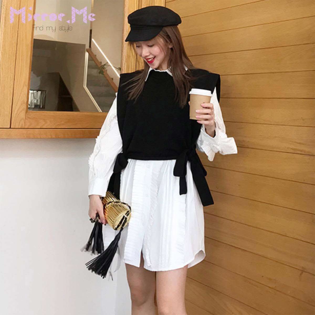 ＜インスタグラマー様ご愛用＞【動画あり】ニットベスト＆デザインシャツワンピース２点セット - select store mirror me＜インスタグラマー様ご愛用＞【動画あり】ニットベスト＆デザインシャツワンピース２点セット52758971mirror meselect store mirror me52758971S