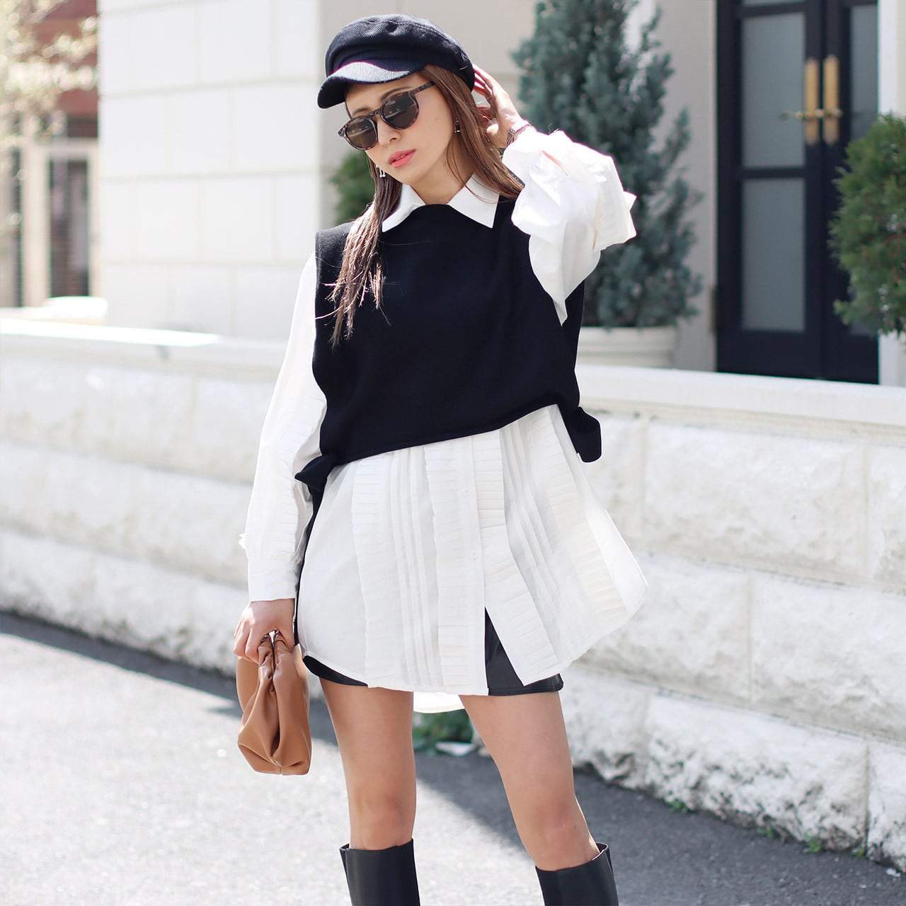 ＜インスタグラマー様ご愛用＞【動画あり】ニットベスト＆デザインシャツワンピース２点セット - select store mirror me＜インスタグラマー様ご愛用＞【動画あり】ニットベスト＆デザインシャツワンピース２点セット52758971mirror meselect store mirror me52758971S