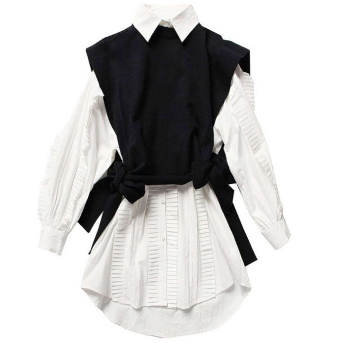 ＜インスタグラマー様ご愛用＞【動画あり】ニットベスト＆デザインシャツワンピース２点セット - select store mirror me＜インスタグラマー様ご愛用＞【動画あり】ニットベスト＆デザインシャツワンピース２点セット52758971mirror meselect store mirror me52758971S