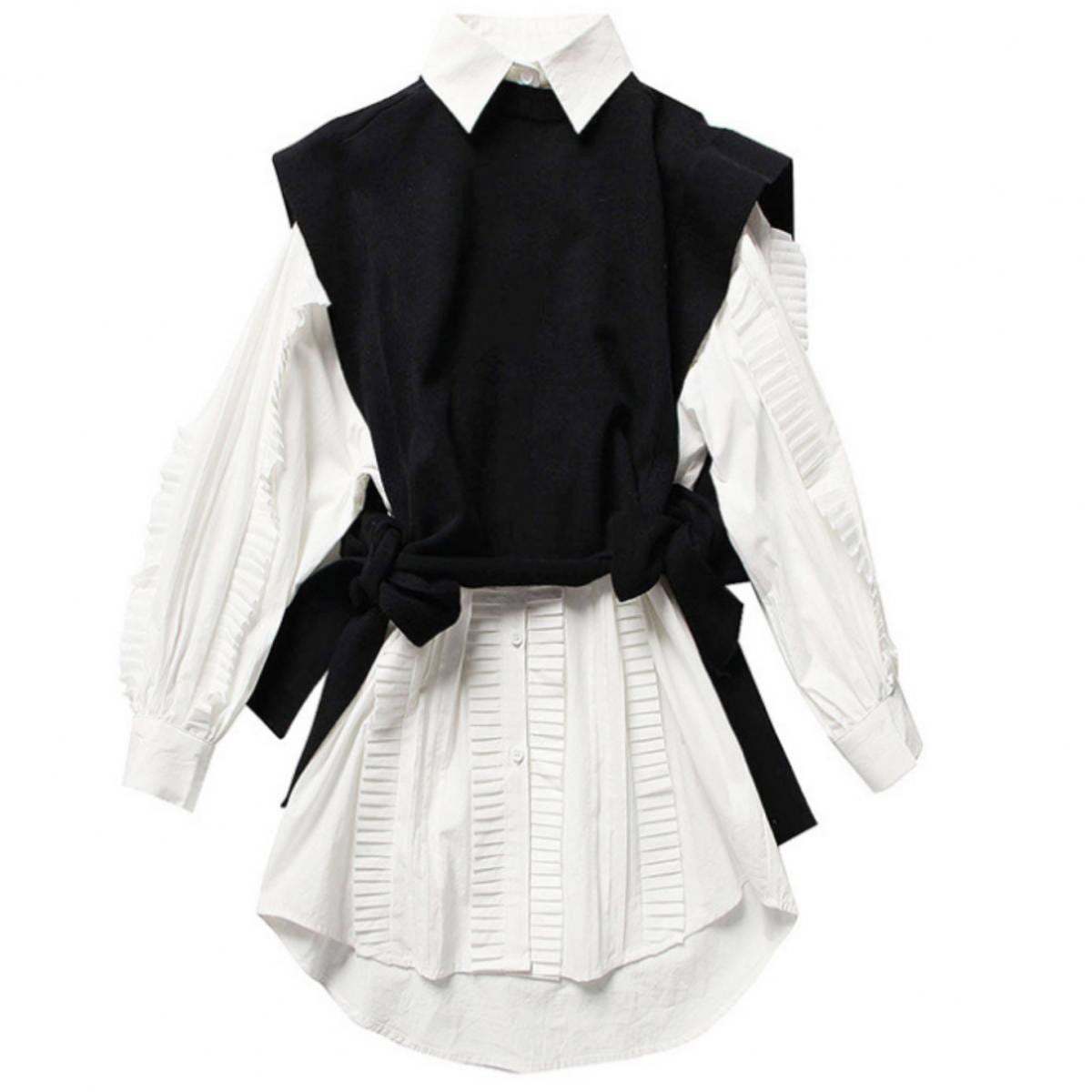 ＜インスタグラマー様ご愛用＞【動画あり】ニットベスト＆デザインシャツワンピース２点セット - select store mirror me＜インスタグラマー様ご愛用＞【動画あり】ニットベスト＆デザインシャツワンピース２点セット52758971mirror meselect store mirror me52758971S