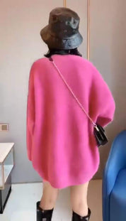 ミンクファーラフシルエットもこもこニット