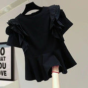 【新作】ボリュームフリルペプラムトップス select store mirror me　　　　　　　　　　　　　　　　　　　　　　