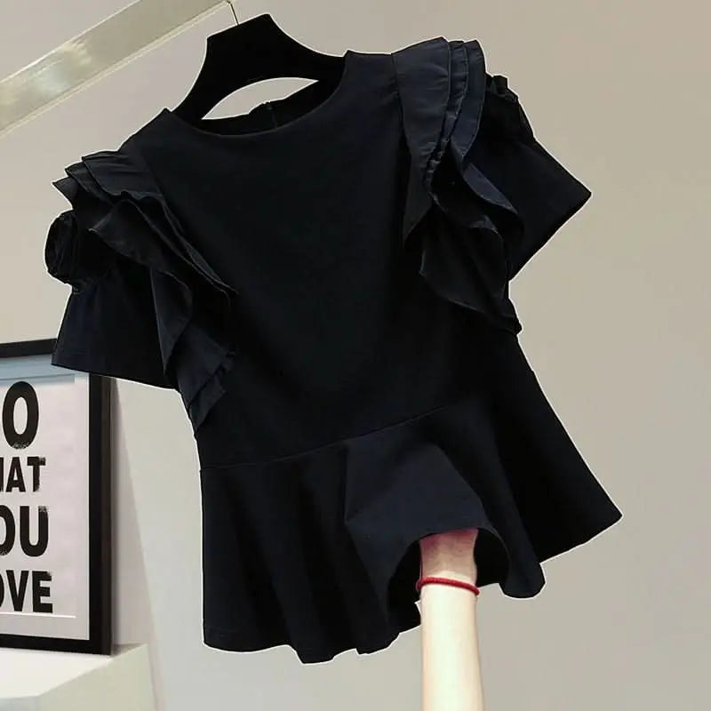 【新作】ボリュームフリルペプラムトップス select store mirror me　　　　　　　　　　　　　　　　　　　　　　