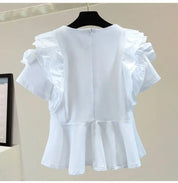 【新作】ボリュームフリルペプラムトップス select store mirror me　　　　　　　　　　　　　　　　　　　　　　