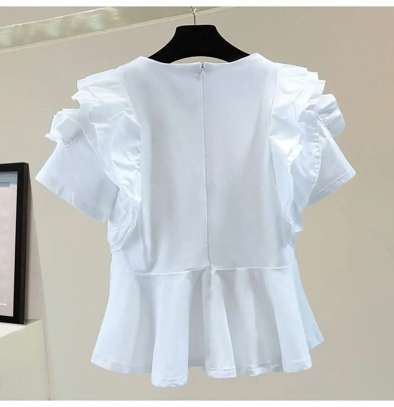 【新作】ボリュームフリルペプラムトップス select store mirror me　　　　　　　　　　　　　　　　　　　　　　