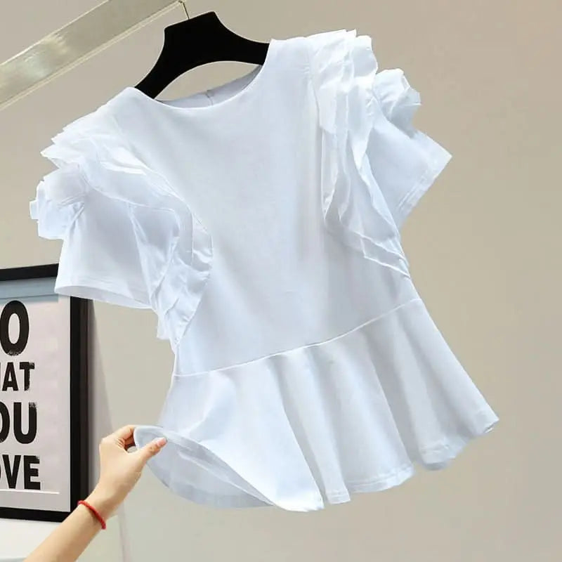 【新作】ボリュームフリルペプラムトップス select store mirror me　　　　　　　　　　　　　　　　　　　　　　