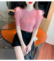 【新作】クロスフリルニットトップス - select store mirror me【新作】クロスフリルニットトップス238870796mirror meselect store mirror me238870796ピンク