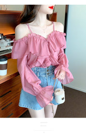 オフショルダーフリルトップス - select store mirror meオフショルダーフリルトップス248455141mirror meselect store mirror me248455141ピンク:S