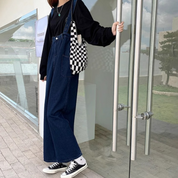 デニムハイウエストサロペットパンツ