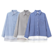 ストライプレイヤードシャツ　3色展開