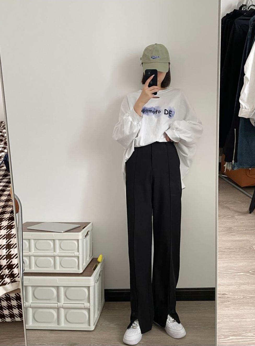 【動画あり】２WAY裾ボタンスリットストレートパンツ - select store mirror me【動画あり】２WAY裾ボタンスリットストレートパンツ185493540mirror meselect store mirror me185493540S