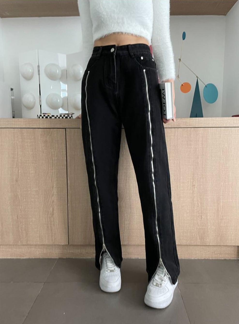 【動画あり】２WAYジップビッグスリットデニムパンツ - select store mirror me【動画あり】２WAYジップビッグスリットデニムパンツ185560678mirror meselect store mirror me185560678S
