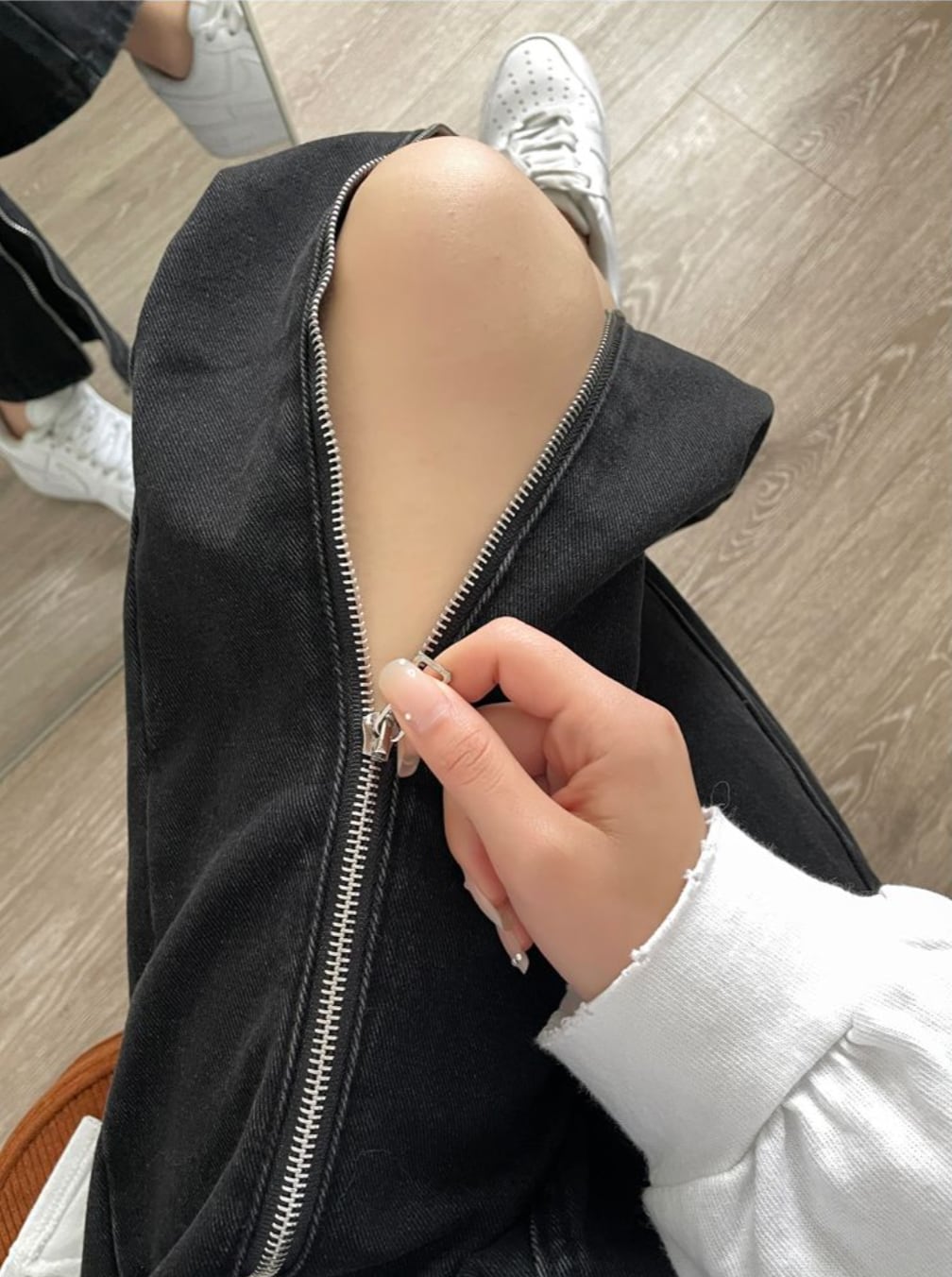 【動画あり】２WAYジップビッグスリットデニムパンツ - select store mirror me【動画あり】２WAYジップビッグスリットデニムパンツ185560678mirror meselect store mirror me185560678S