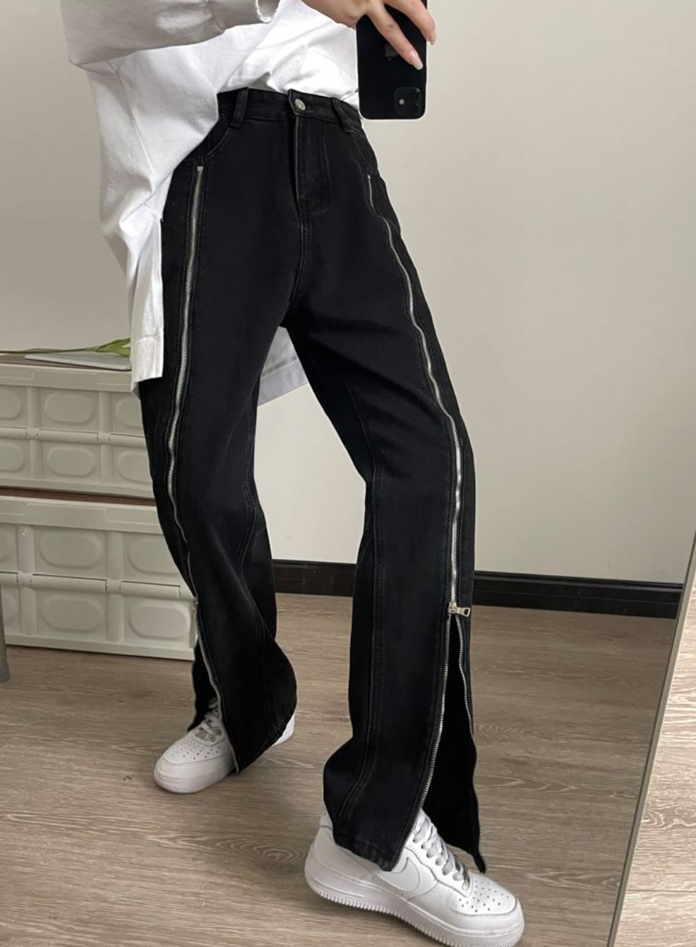 【動画あり】２WAYジップビッグスリットデニムパンツ - select store mirror me【動画あり】２WAYジップビッグスリットデニムパンツ185560678mirror meselect store mirror me185560678S