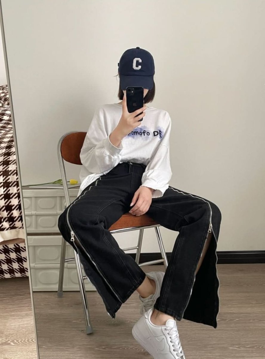 【動画あり】２WAYジップビッグスリットデニムパンツ - select store mirror me【動画あり】２WAYジップビッグスリットデニムパンツ185560678mirror meselect store mirror me185560678S