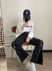 【動画あり】２WAYジップビッグスリットデニムパンツ - select store mirror me【動画あり】２WAYジップビッグスリットデニムパンツ185560678mirror meselect store mirror me185560678S