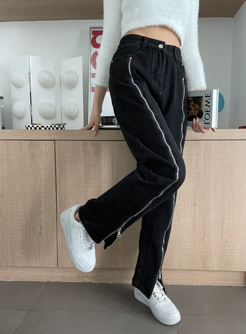 【動画あり】２WAYジップビッグスリットデニムパンツ - select store mirror me【動画あり】２WAYジップビッグスリットデニムパンツ185560678mirror meselect store mirror me185560678S