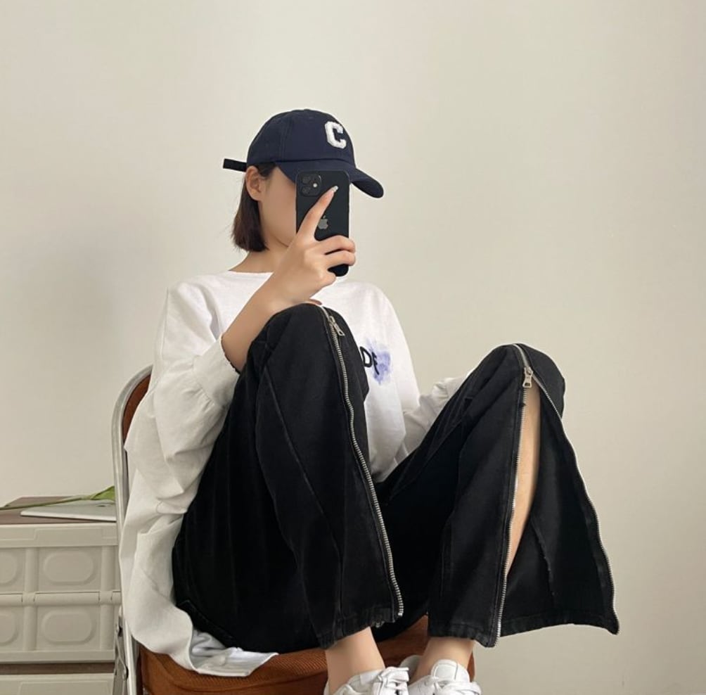 【動画あり】２WAYジップビッグスリットデニムパンツ - select store mirror me【動画あり】２WAYジップビッグスリットデニムパンツ185560678mirror meselect store mirror me185560678S